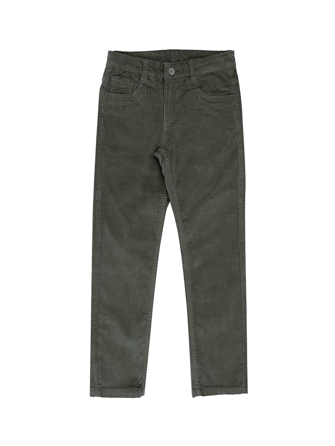 

Pantaloons Junior Boys Olive Green Regular Fit Solid Regular Trousers