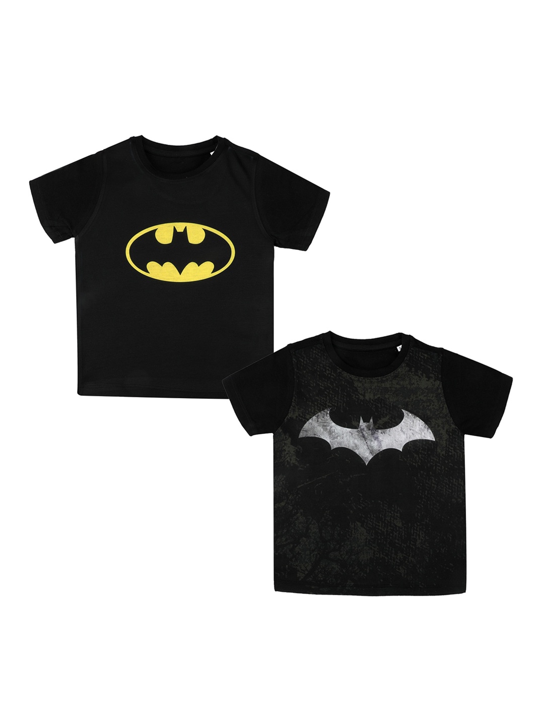 Batman Boys Black Batman Printed Round Neck T-shirt