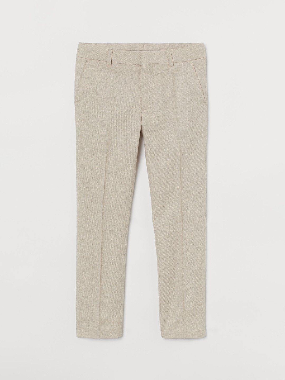 

H&M Boys Beige Solid Textured Suit Trousers