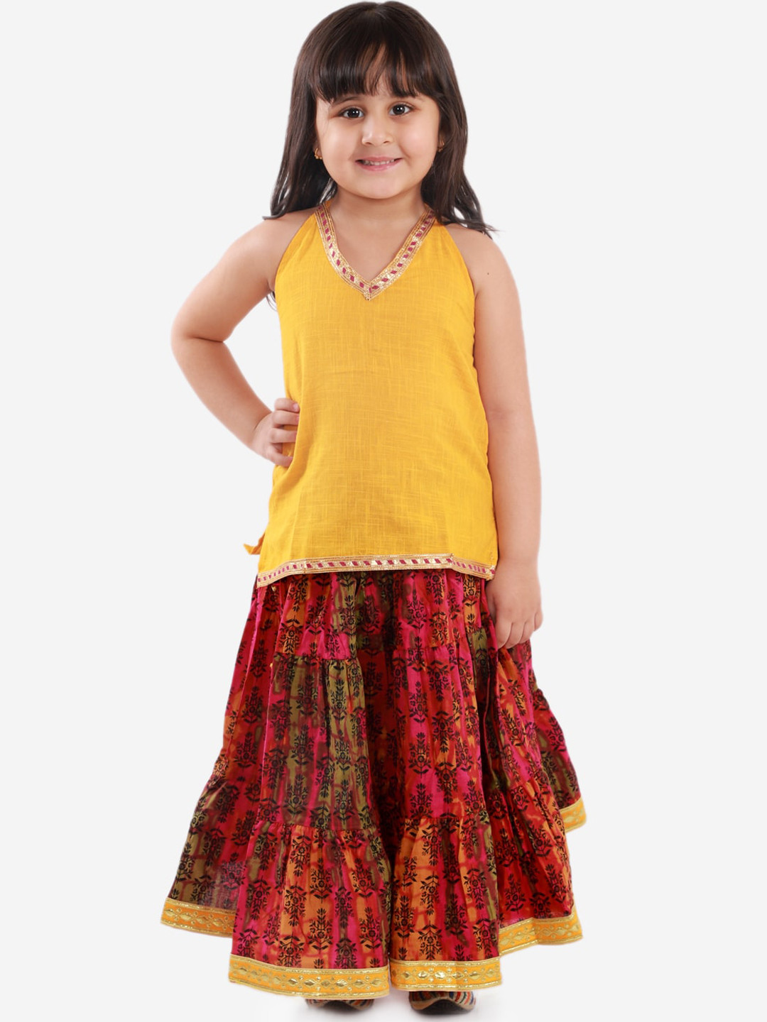 

KID1 Yellow Ready to Wear Cotton Lehenga with Blouse