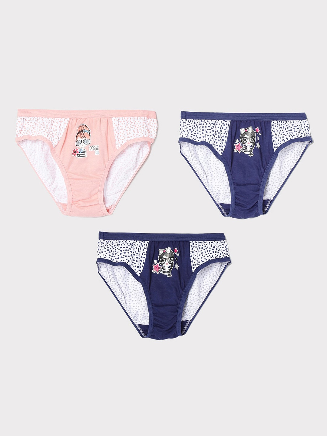 

max Girls Pack Of 3 Assorted Hipster Briefs 1000009529344