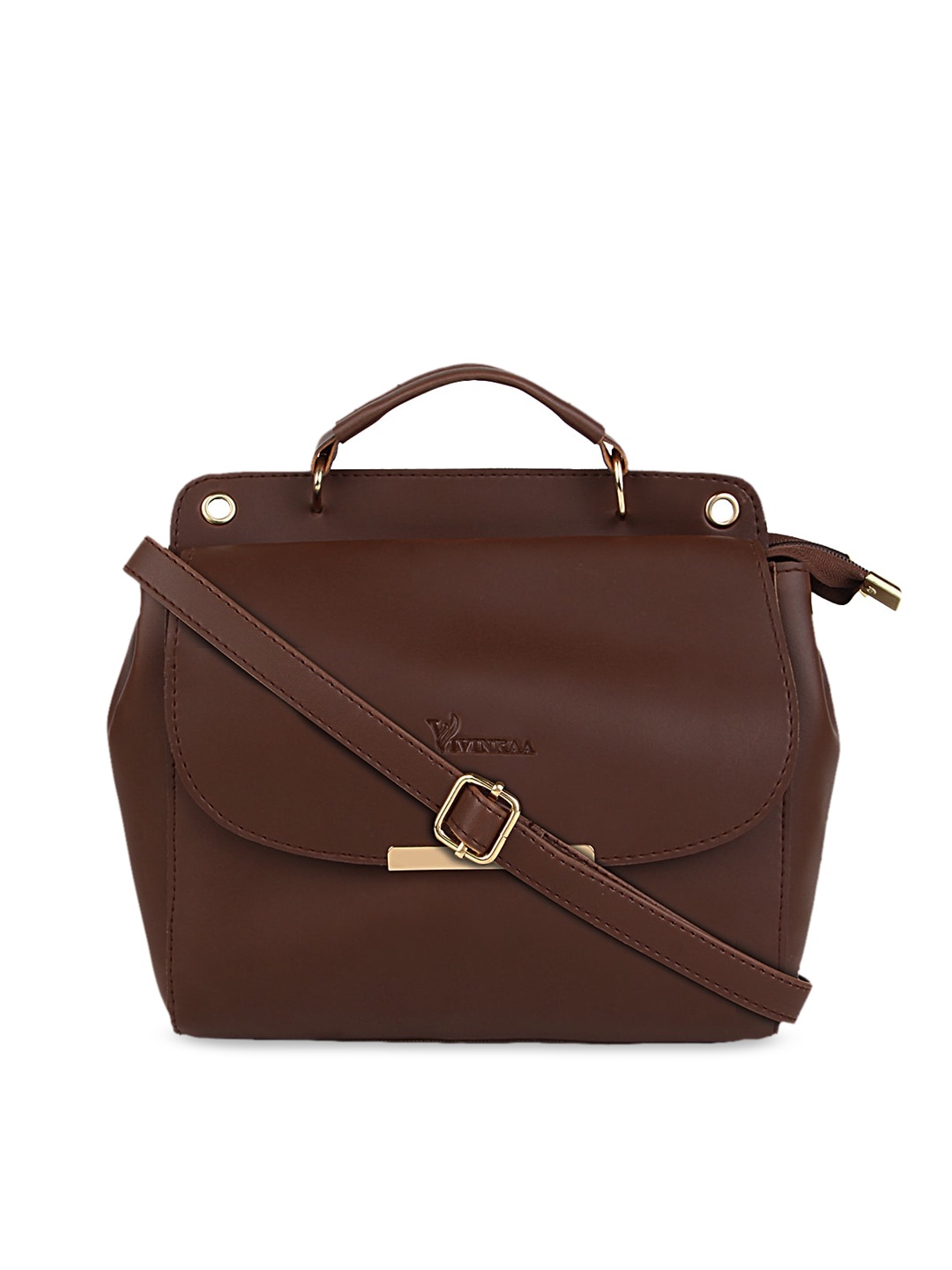 

Vivinkaa Coffee Brown Solid Satchel