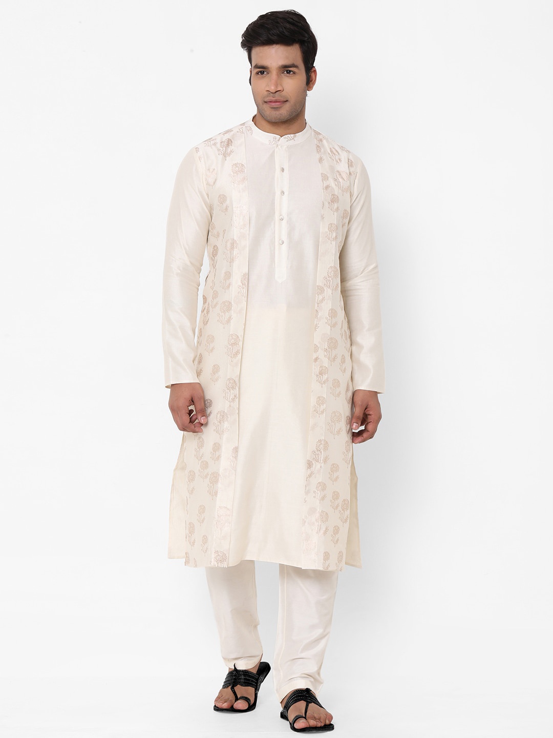 

Masaba Men Off-White Woven Design Straight Kurta