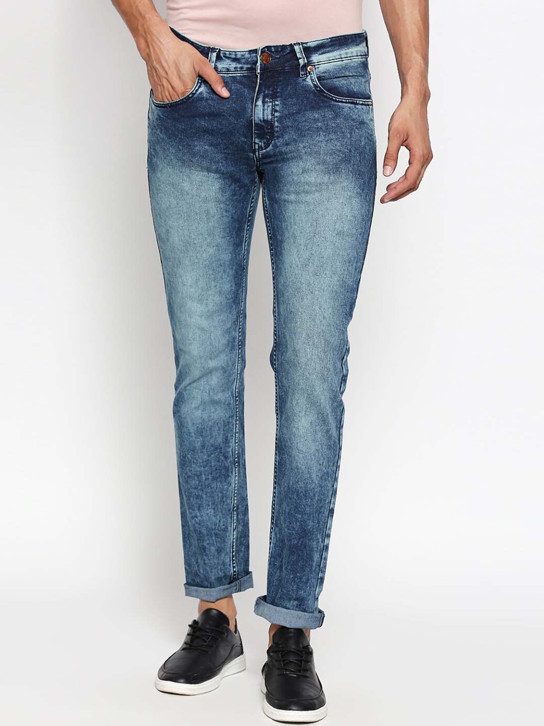 

People Men Blue Heavy Fade Tapered Fit Jeans