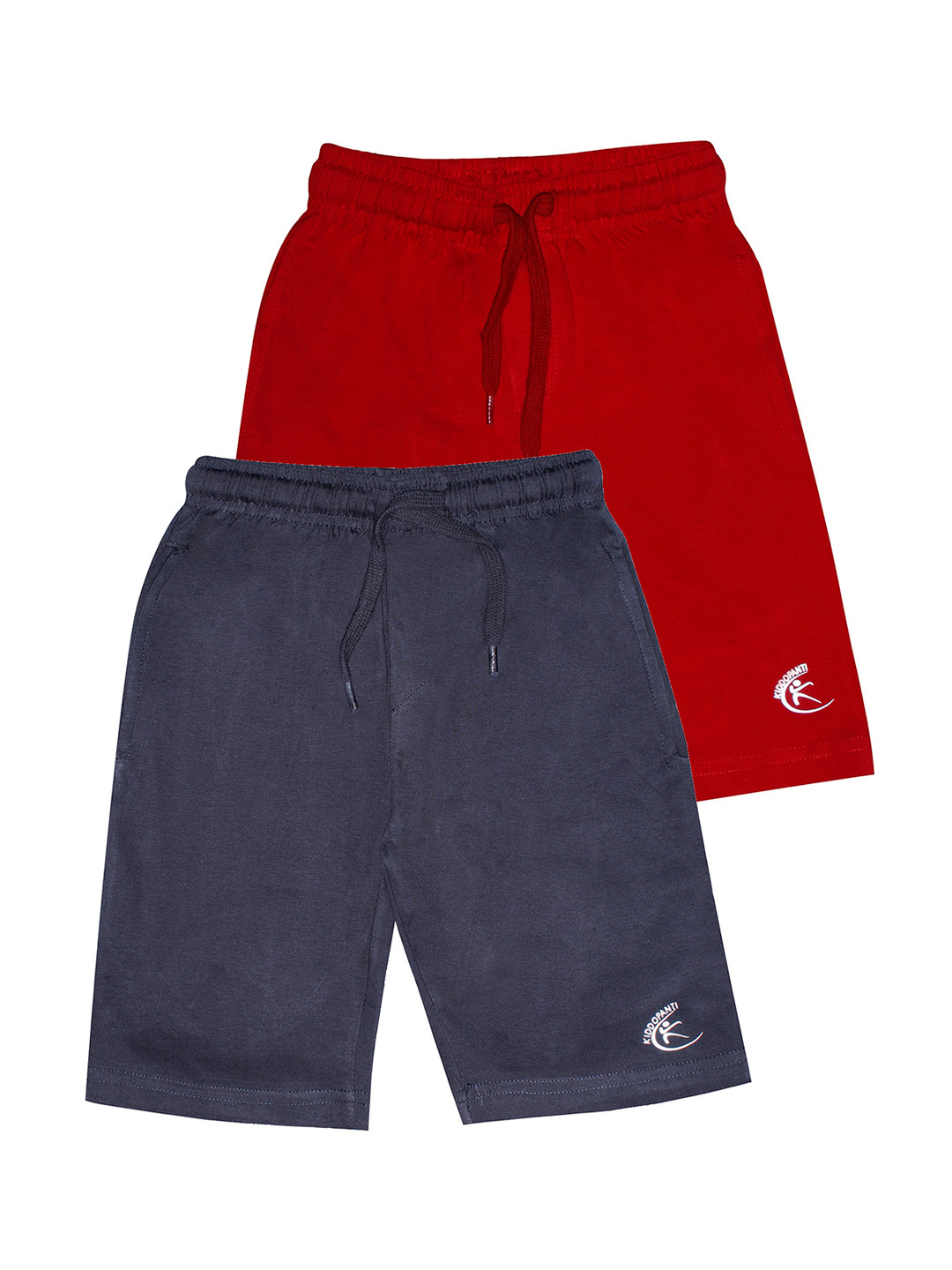 

KiddoPanti Boys Pack Of 2 Solid Regular Fit Regular Shorts, Grey