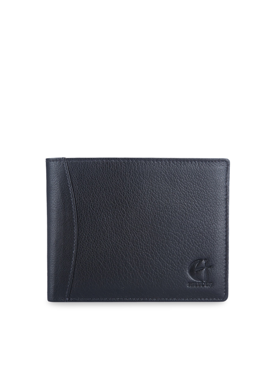 

HiLEDER Men Navy Blue Textured Leather Two Fold Wallet