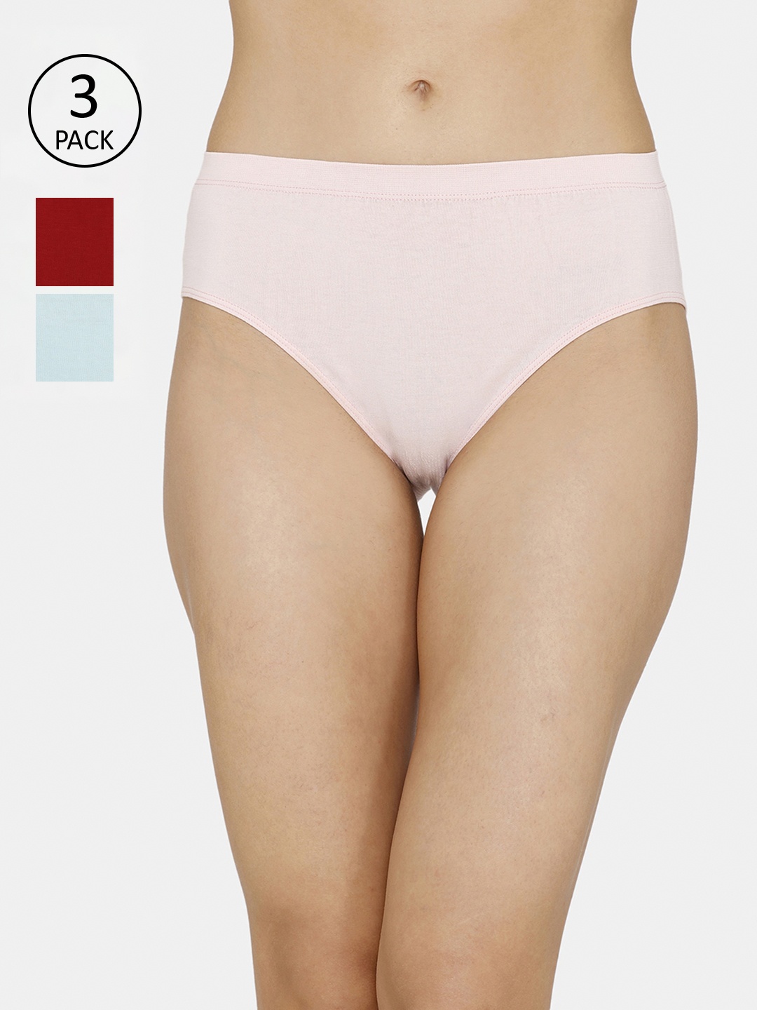 

Zivame Women Pack of 3 Assorted Hipster Briefs ZI2539FASHZP