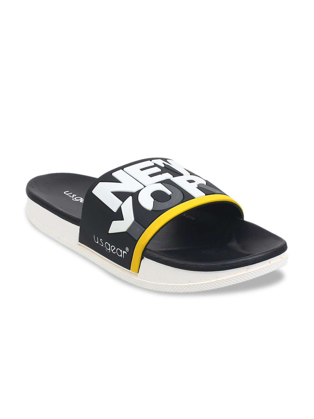 

US Gear Men Black Printed Sliders