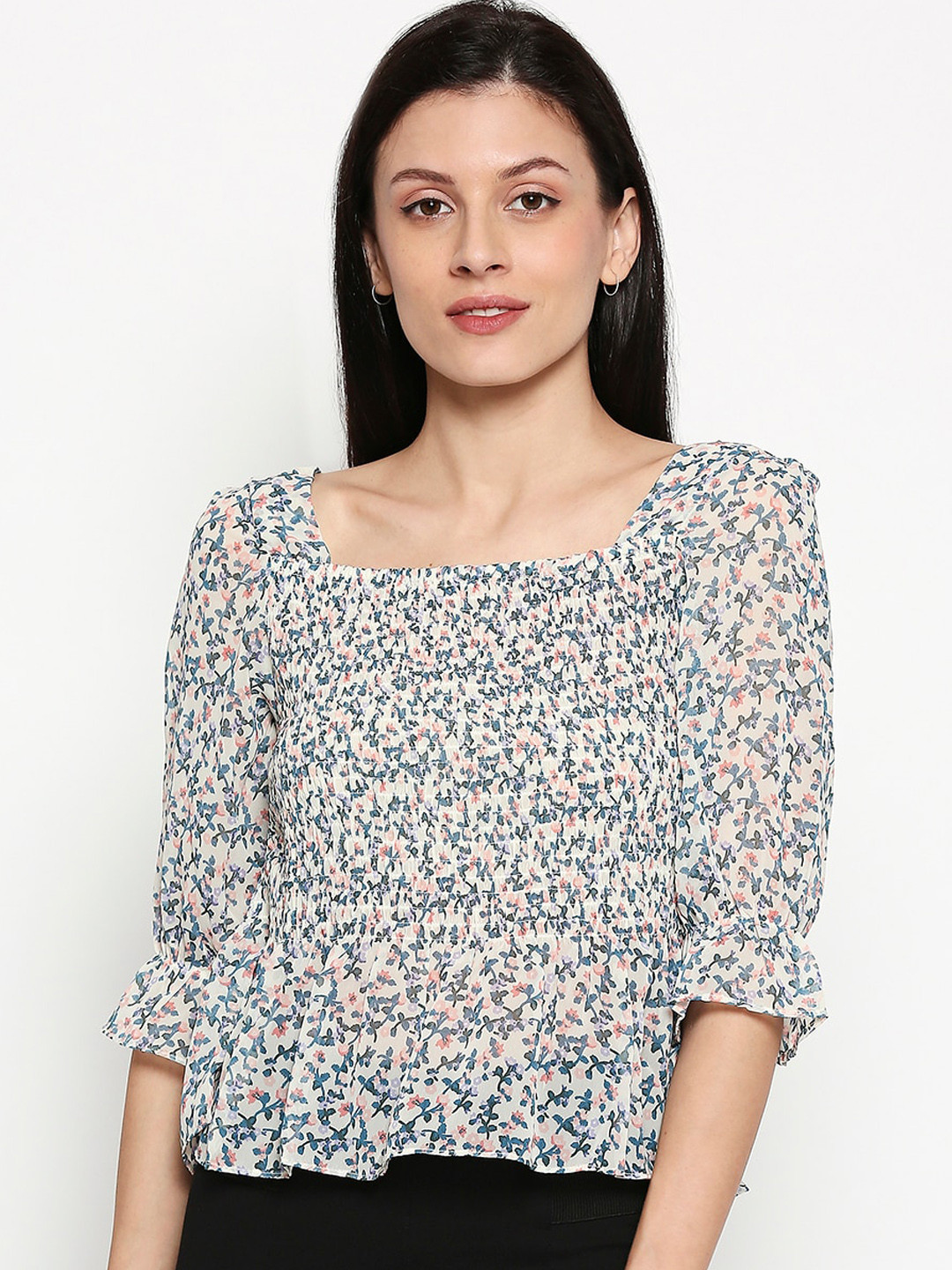 

People Women White Printed Top