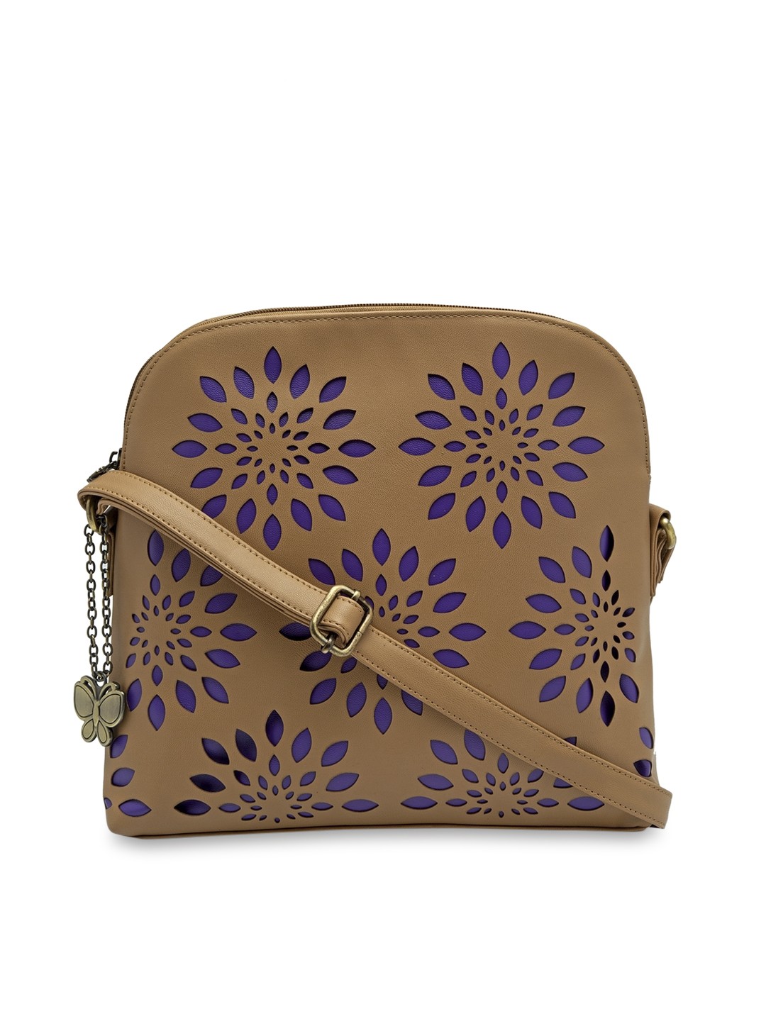

Butterflies Beige Embellished Sling Bag