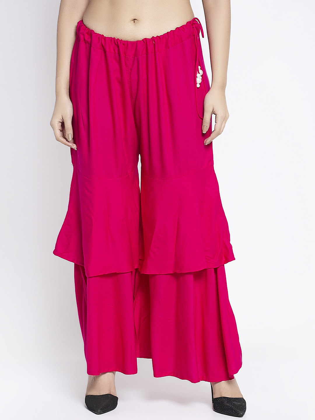 

GRACIT Women Pink Solid Flared Palazzos