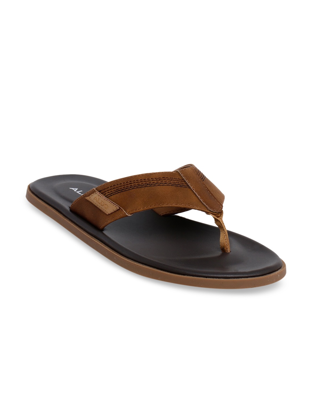 

ALDO Men Brown & Black Comfort Sandals