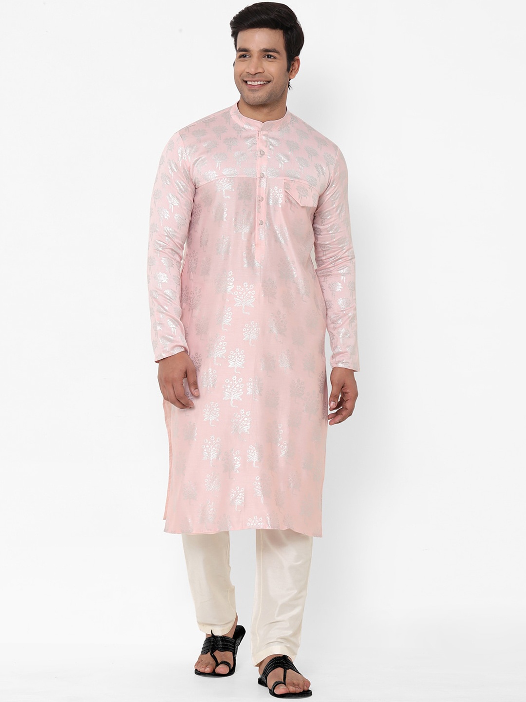 

Masaba Men Pink Printed Straight Kurta