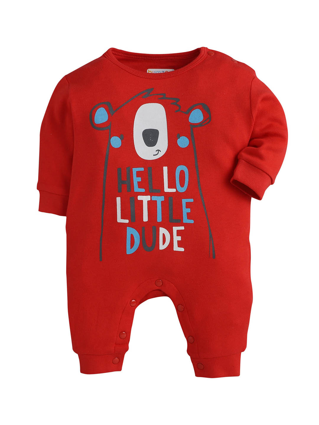 

BUMZEE Infant Kids Red Bear Printed Sleepsuit