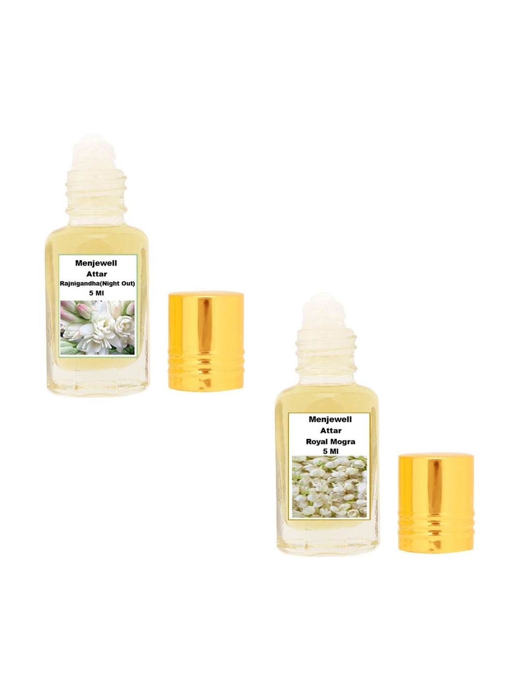 

Set of 2 Rajnigandha and Royal Mogra Attar - 5ml each, Yellow