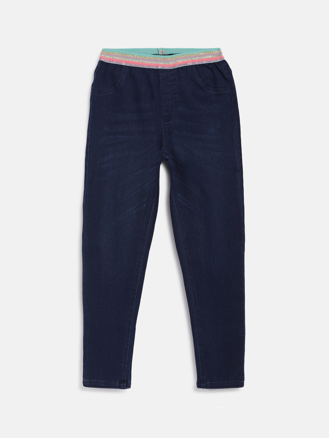 

Natilene Girls Navy Blue Solid Jeggings
