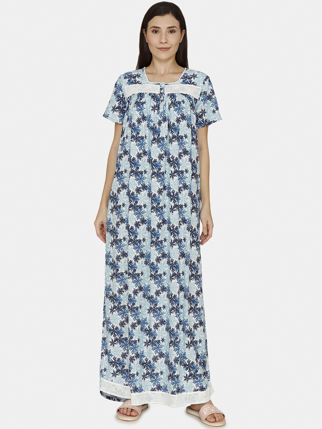 

Zivame Blue Printed Nightdress