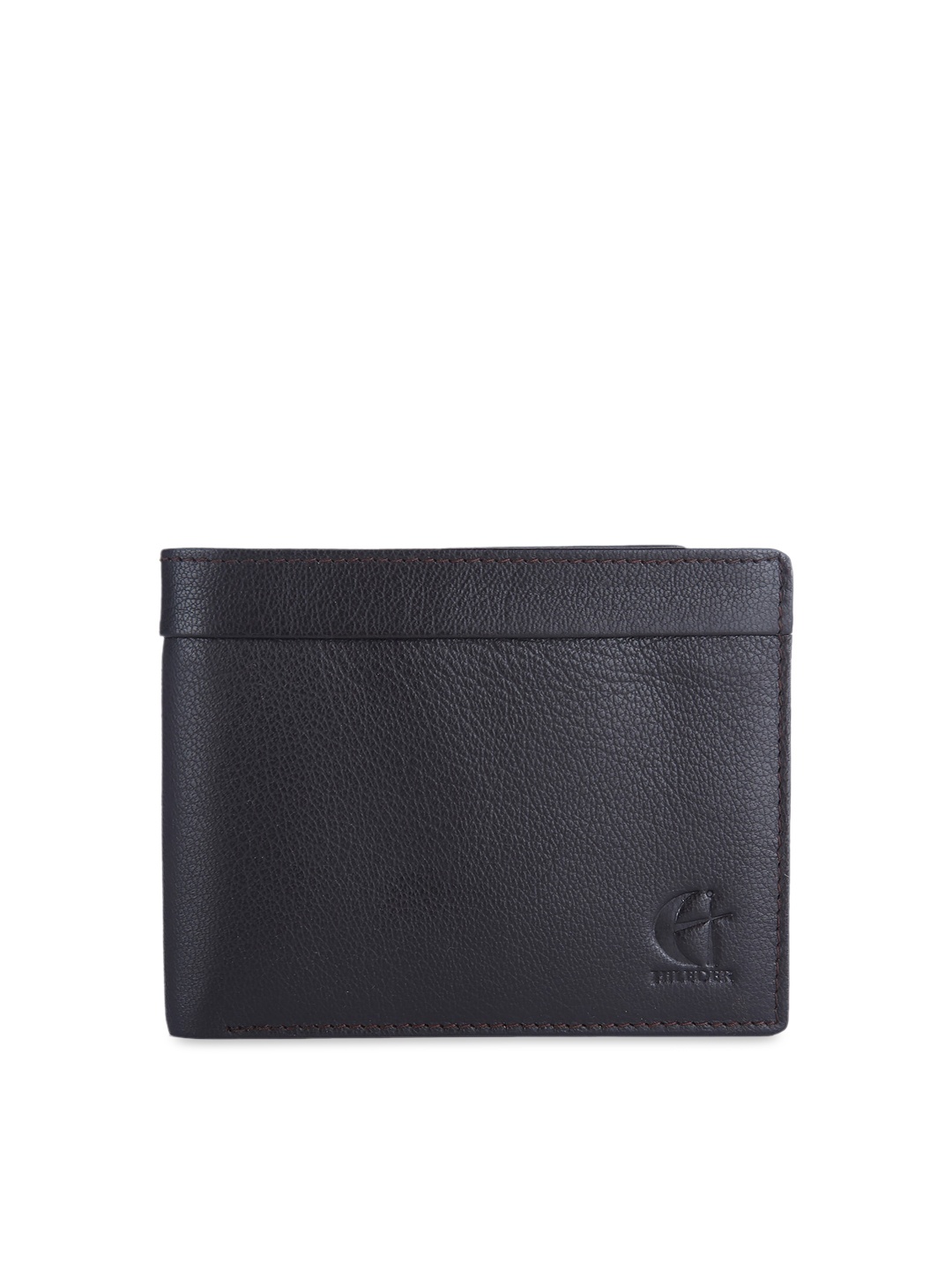 

HiLEDER Men Brown Textured Leather Two Fold Wallet