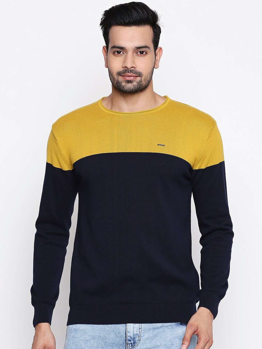 

People Men Mustard Colourblocked