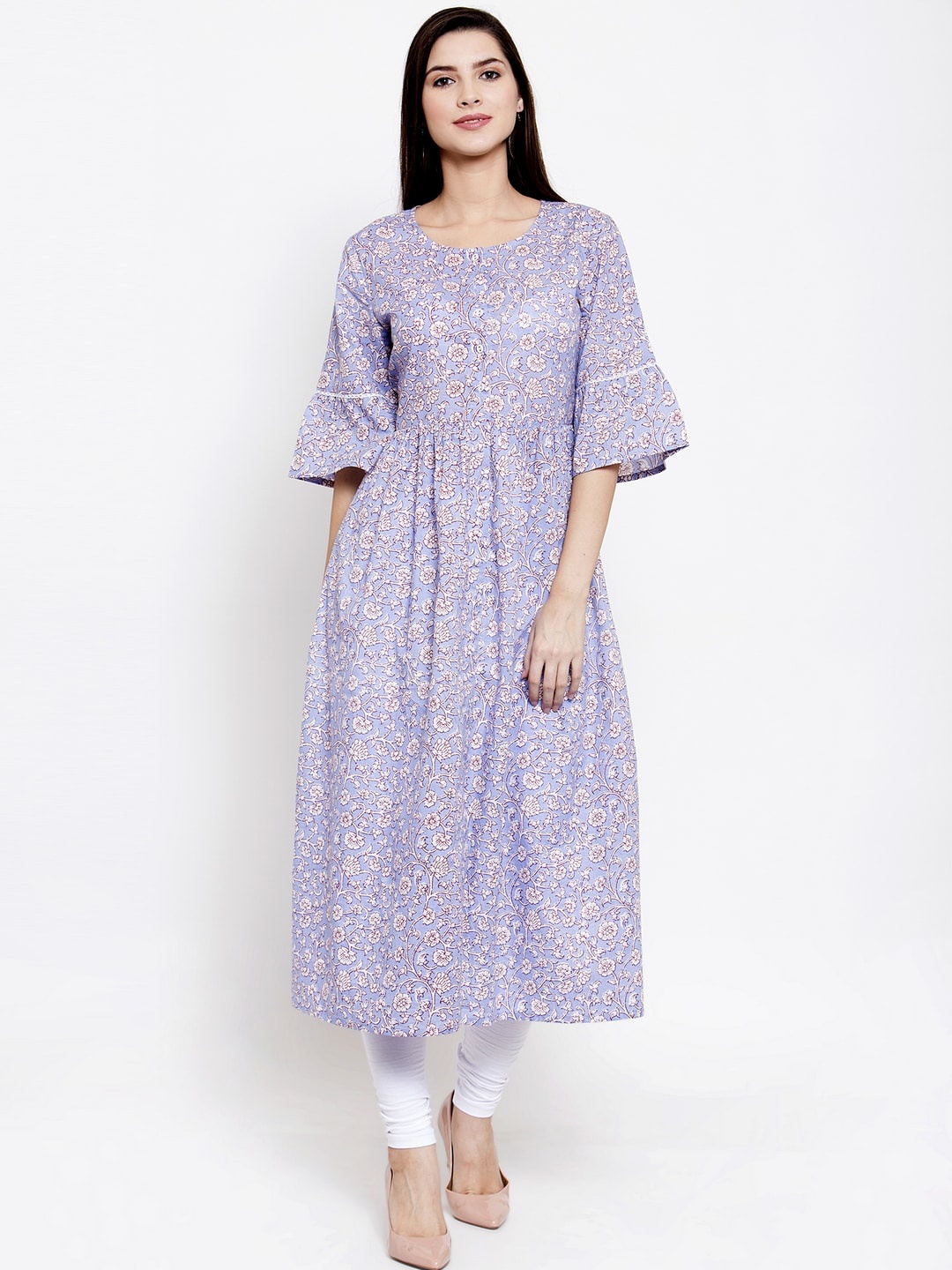 

The Kurta Express Women Purple Printed Anarkali Kurta