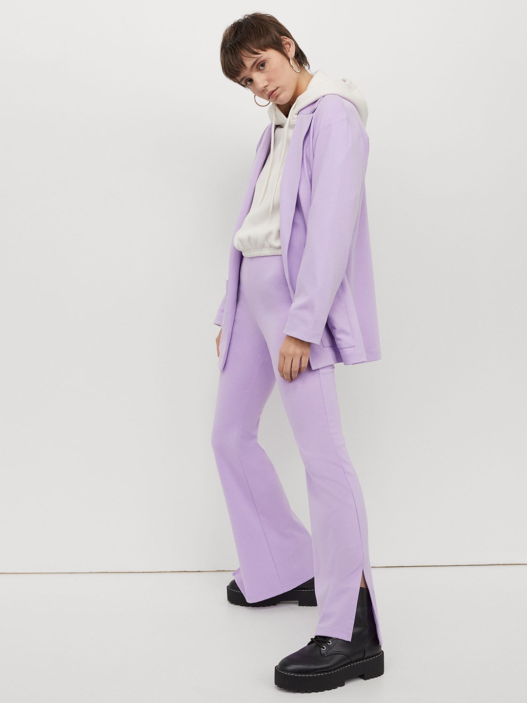 

H&M Women Purple Solid Jazz Trousers