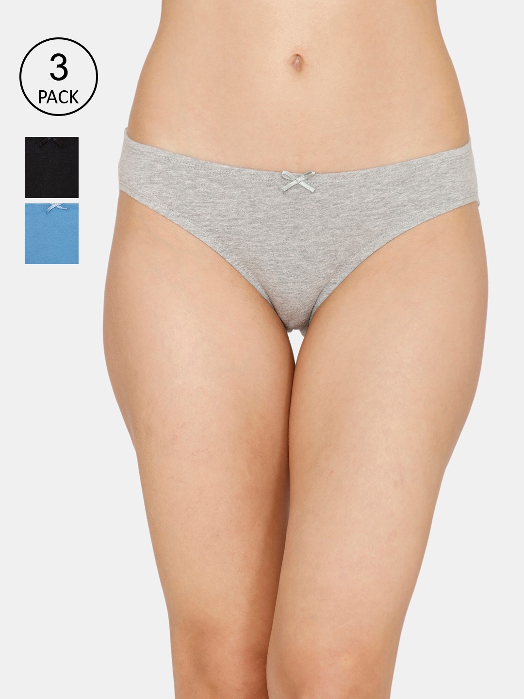 

Zivame Women Pack of 3 Assorted Bikini Briefs ZI2414CORE