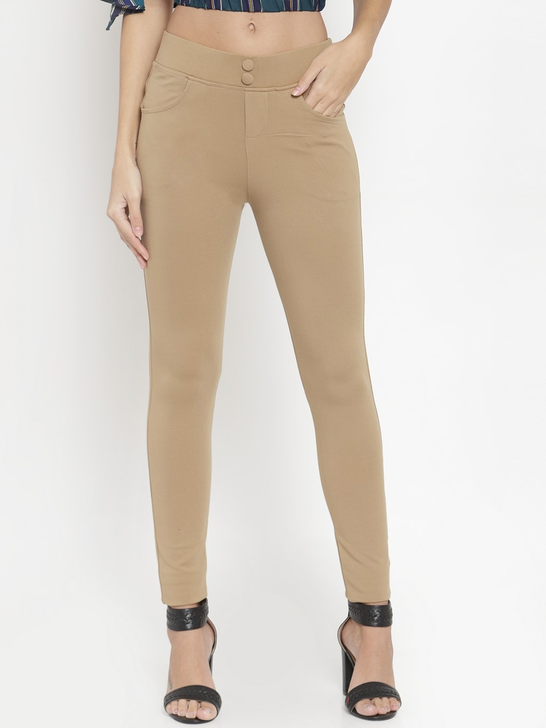 

Clora Creation Women Beige Solid Skinny Fit Jeggings