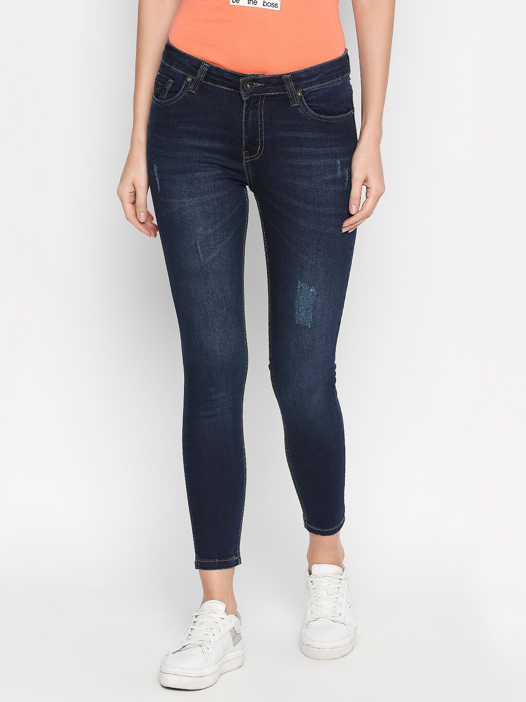 

People Women Navy Blue Skinny Fit Jeans