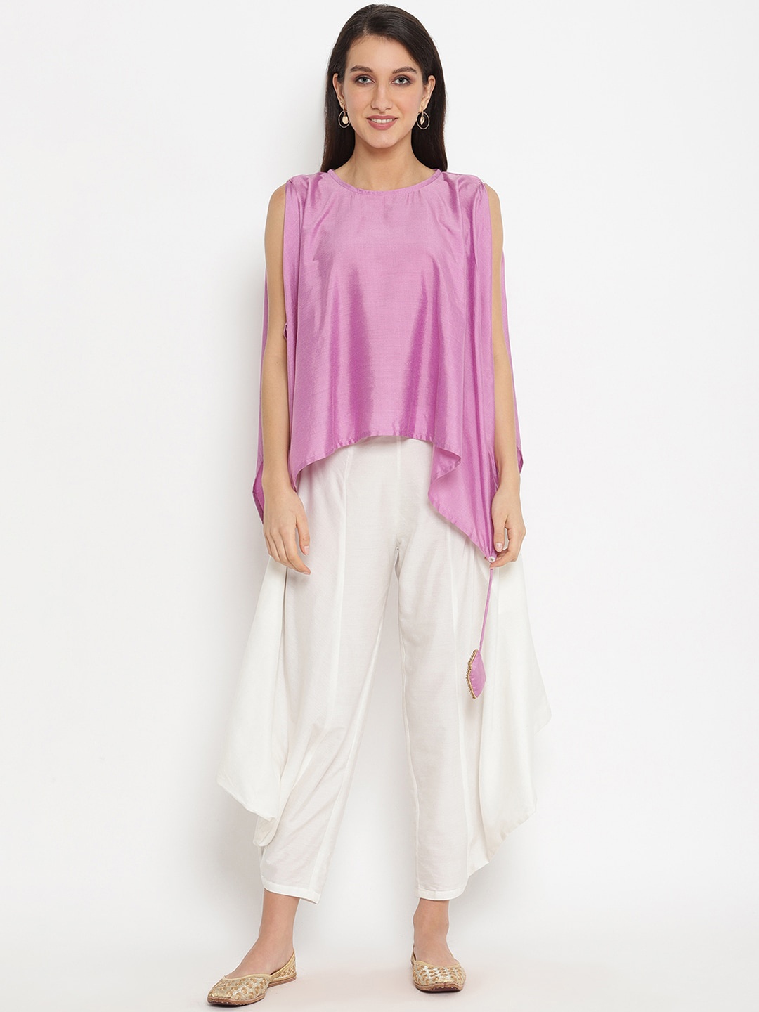 

Abhishti Women Purple Solid A-Line Kurta