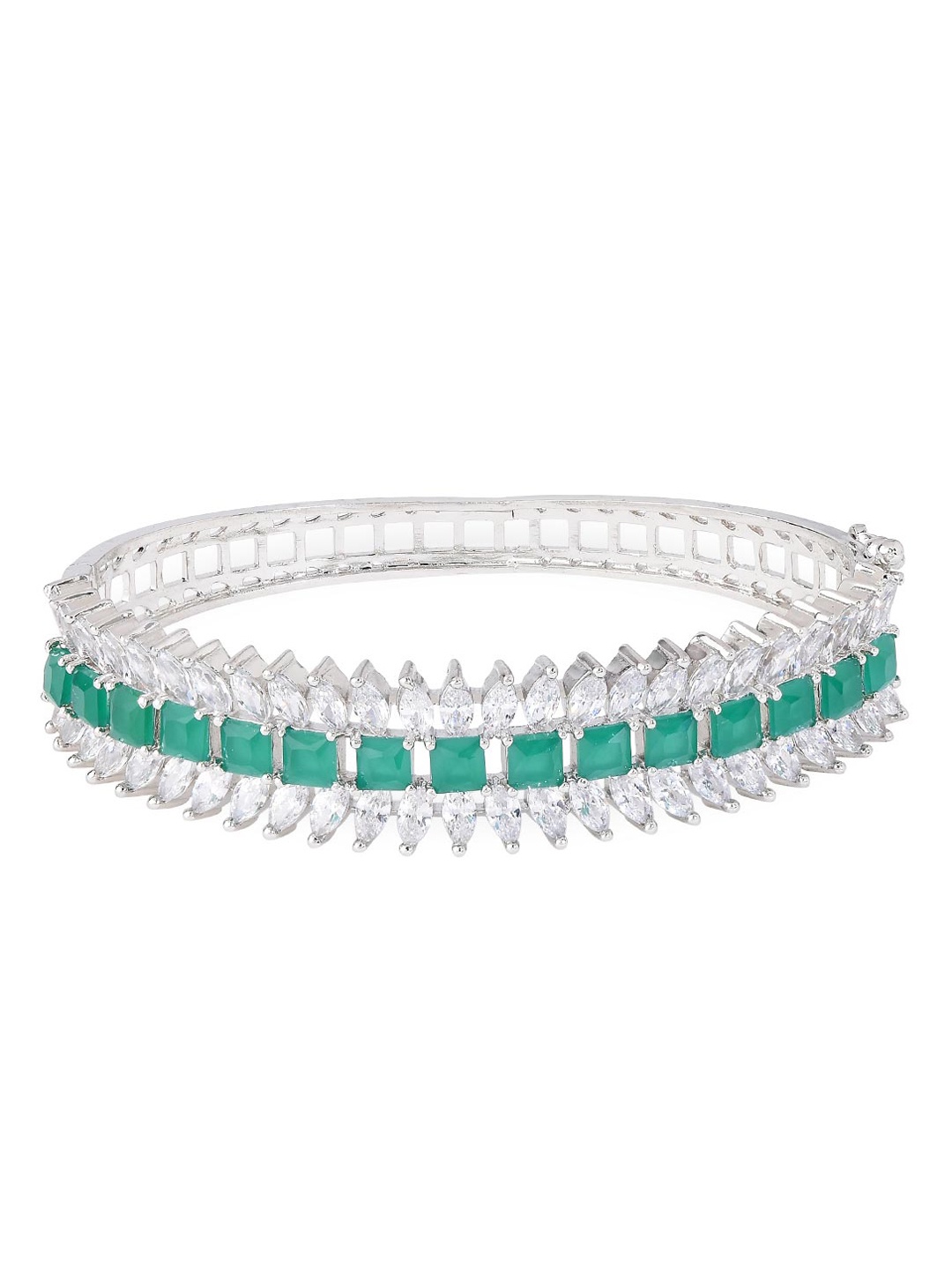 

Tistabene Silver-Toned & Rhodium-Plated Bangle-Style Bracelet