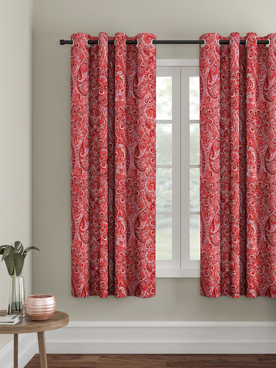 

Cortina Red & Pink Single Printed Window Curtain