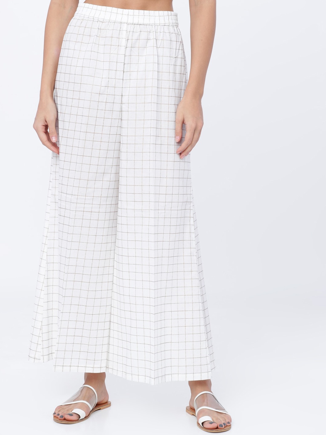 

Vishudh Women Off White Checked