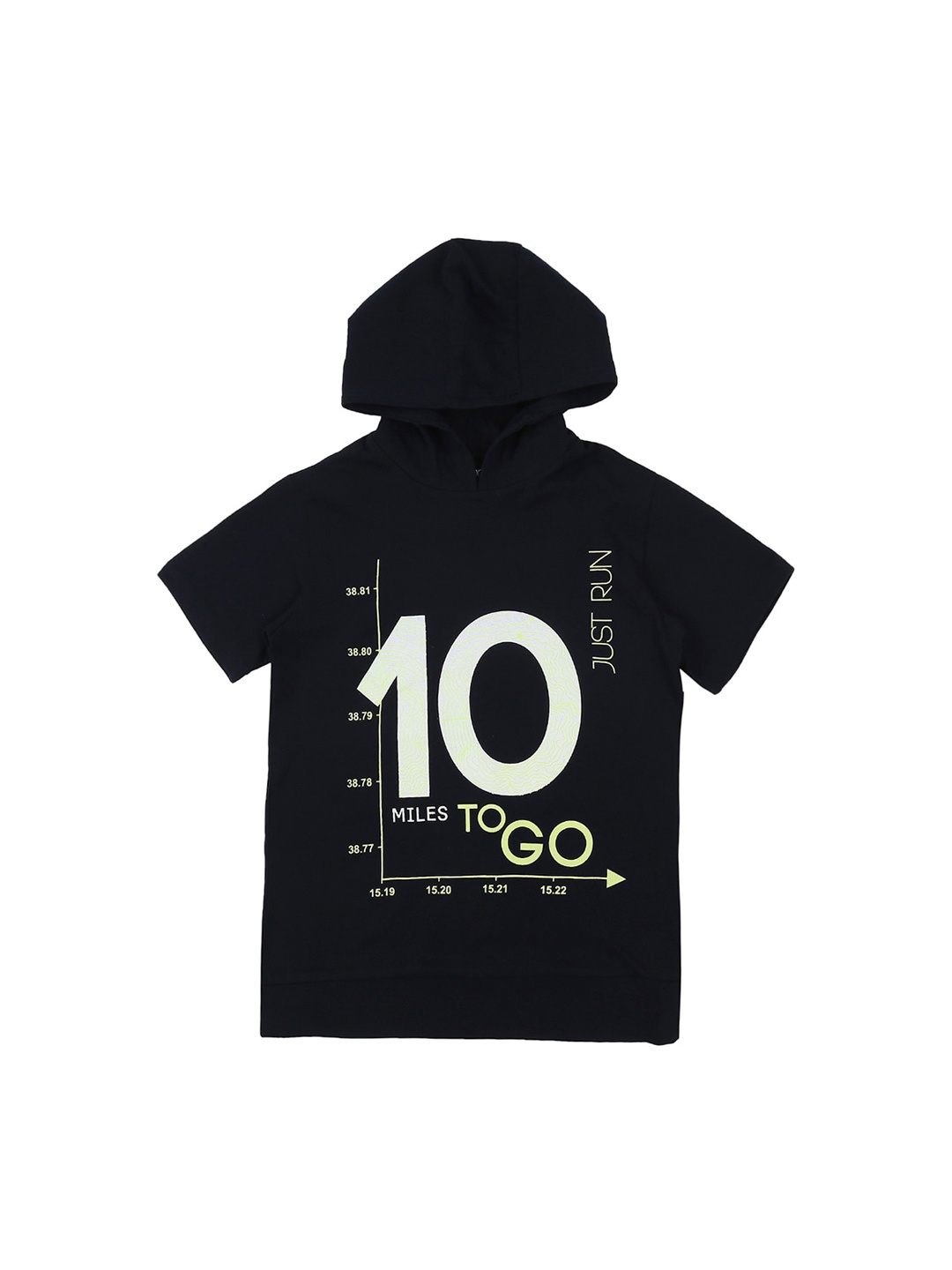 

Pantaloons Junior Boys Navy Blue Printed Hood T-shirt