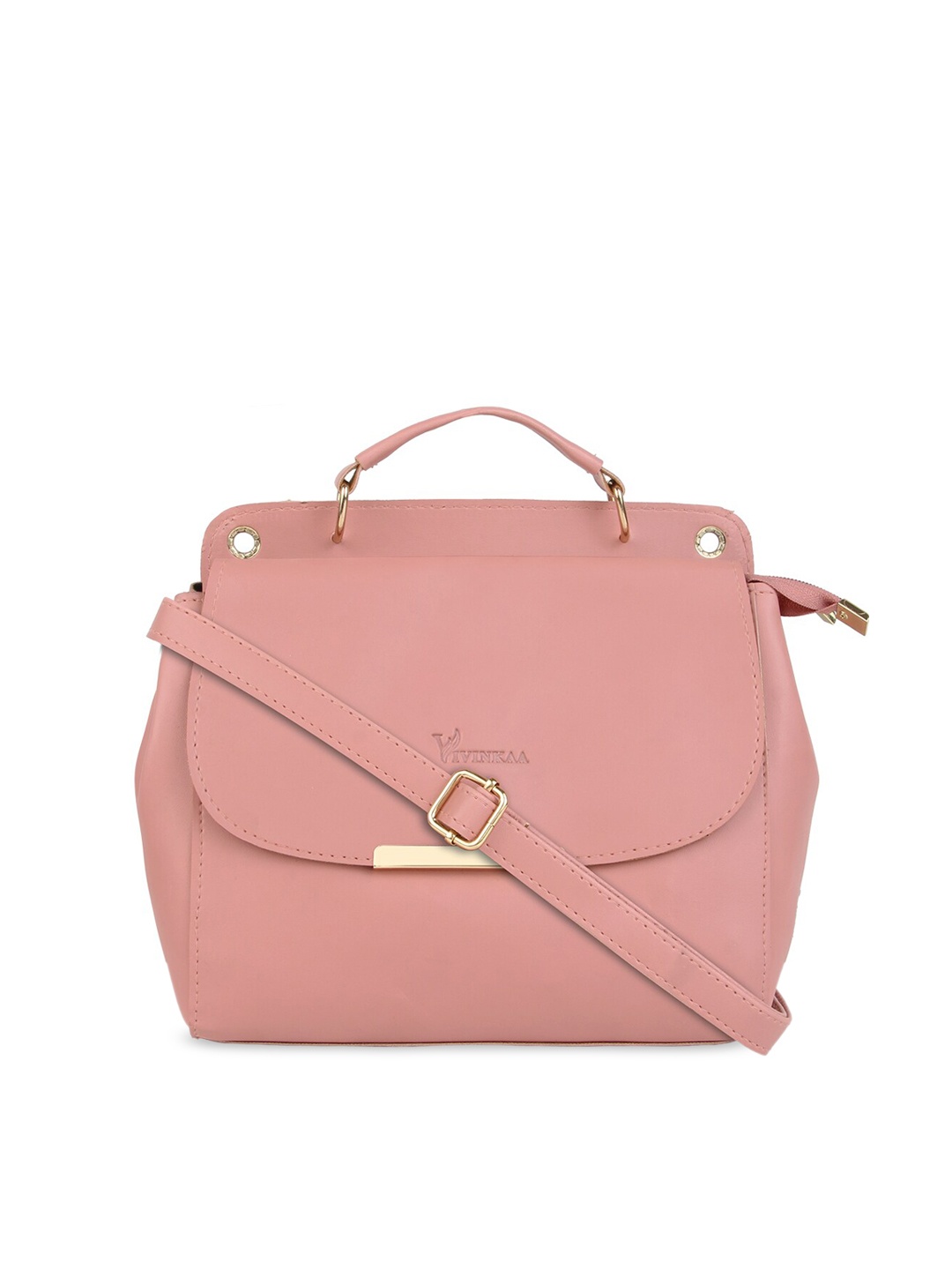 

Vivinkaa Pink Solid Satchel Bag