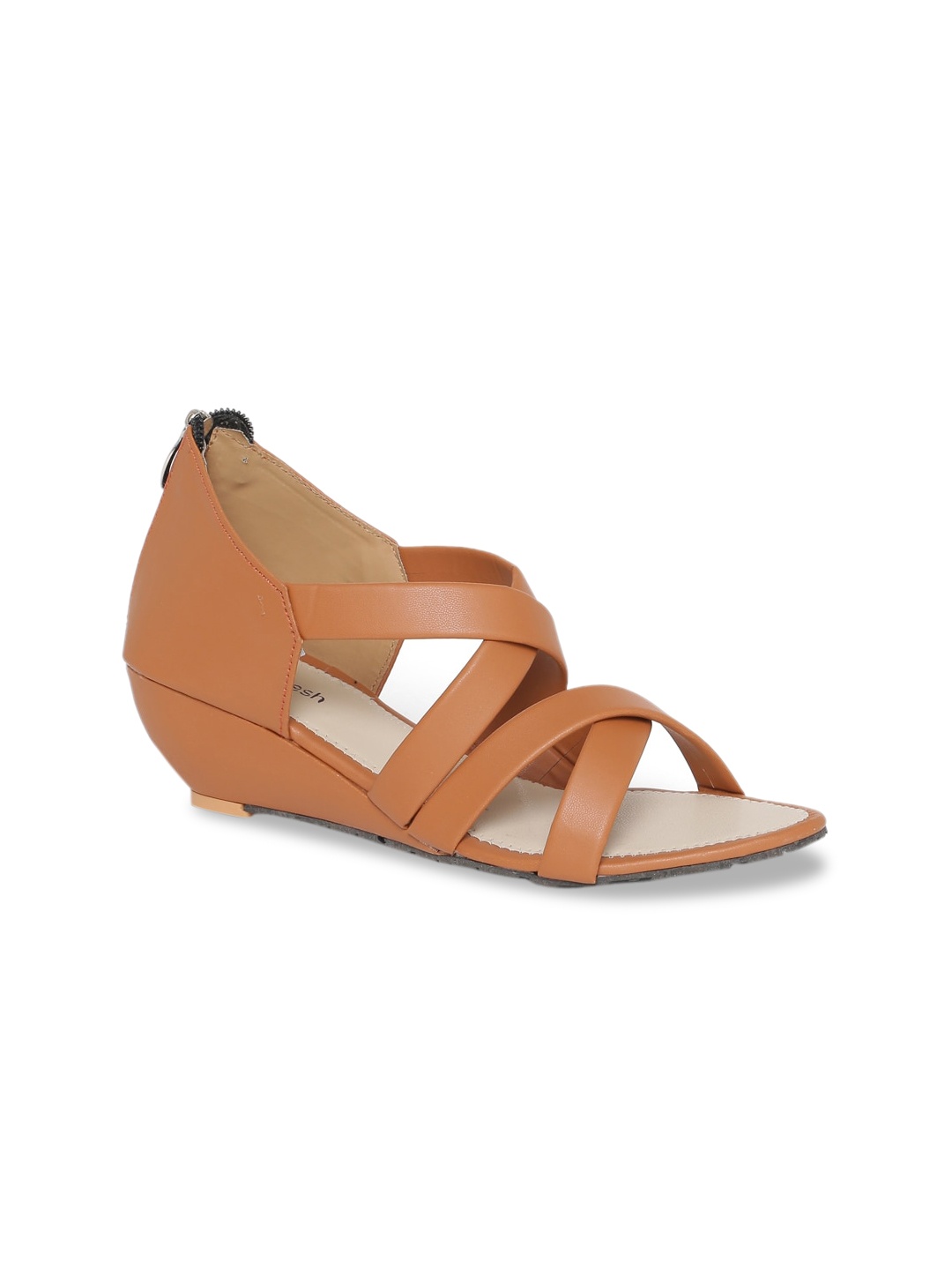 

Padvesh Women Tan Brown Solid Gladiators