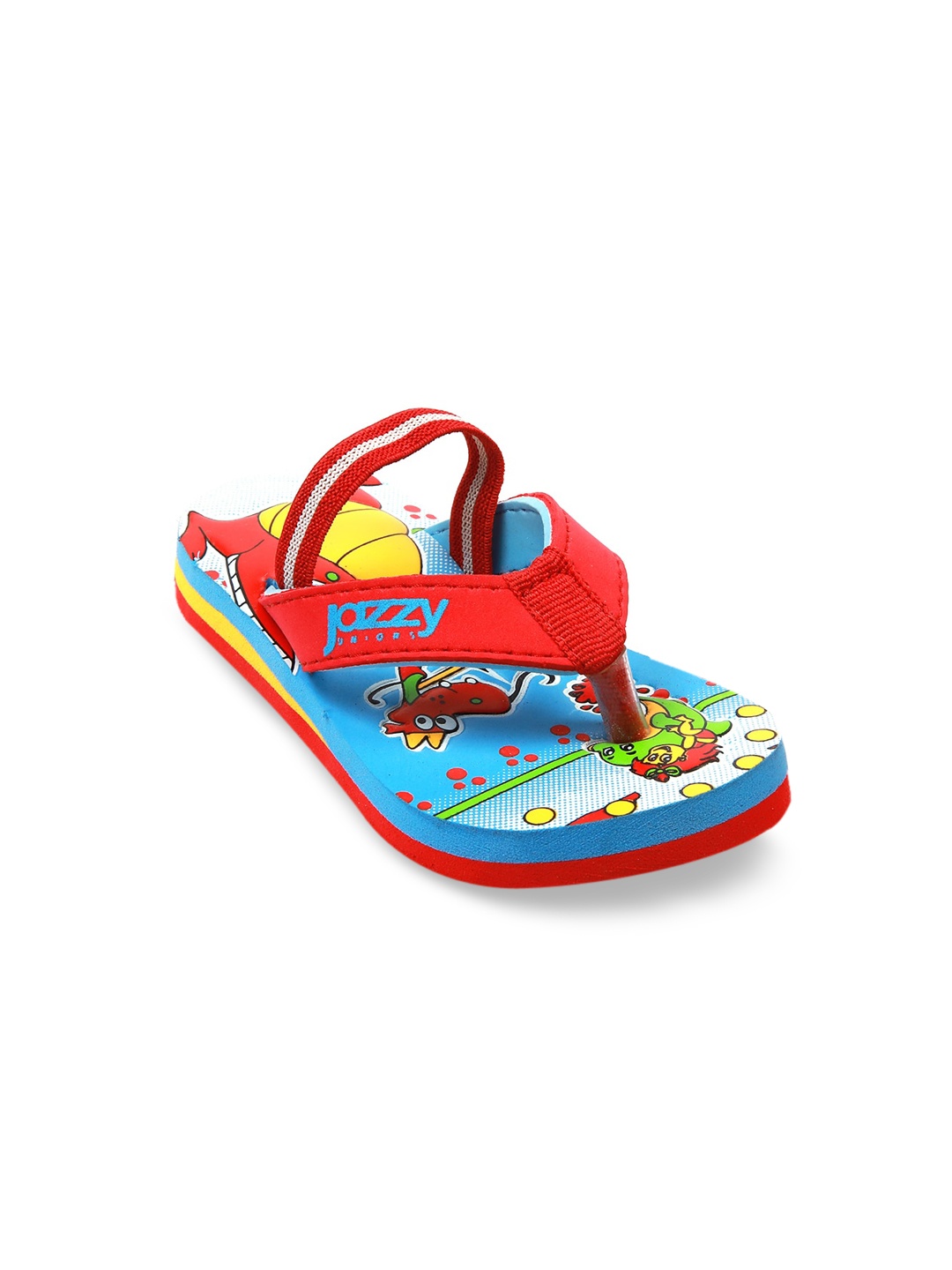 

Jazzy Juniors Boys Red & Blue Printed Thong Flip-Flops