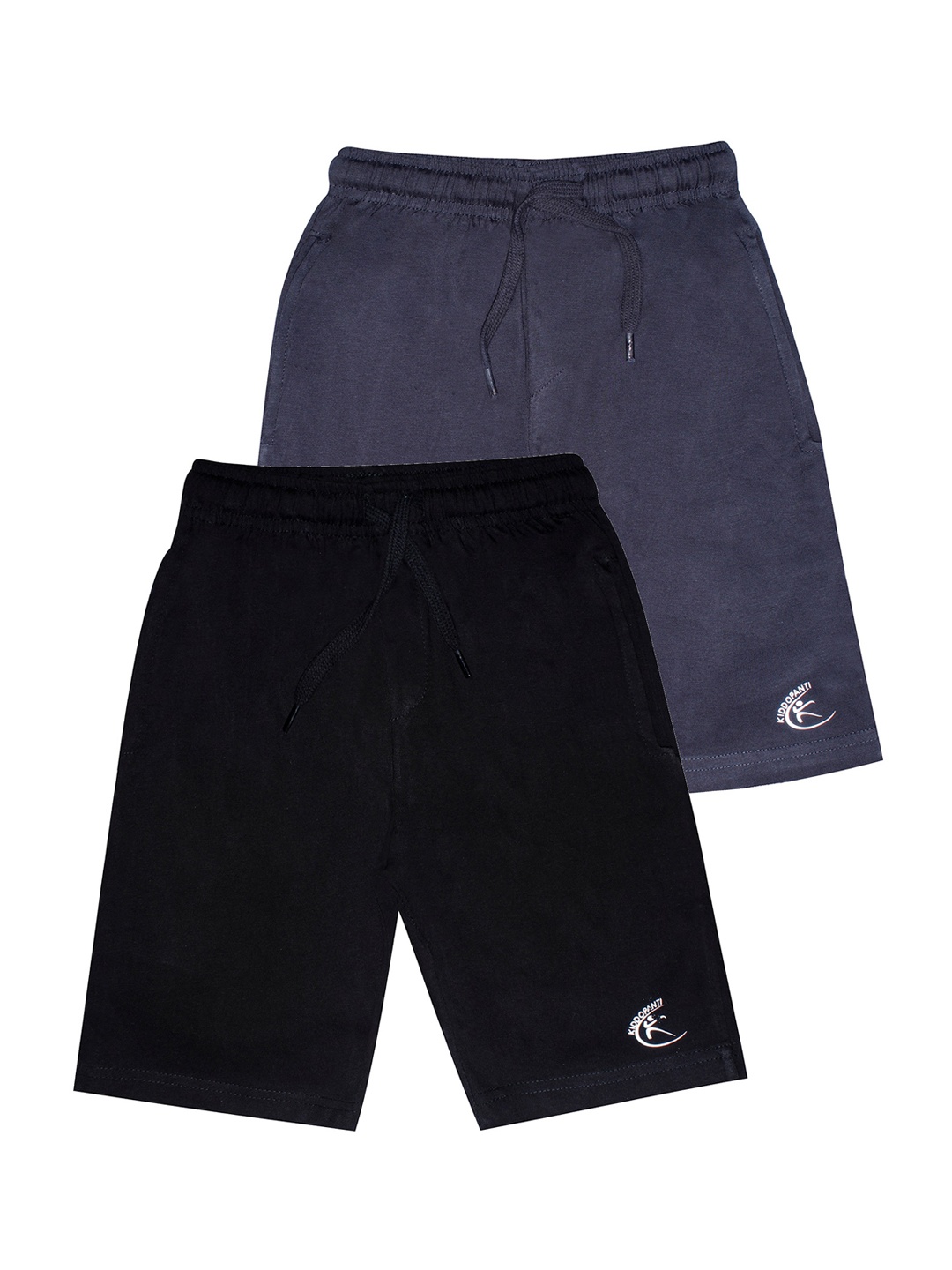 

KiddoPanti Boys Pack Of 2 Solid Regular Fit Regular Shorts, Black