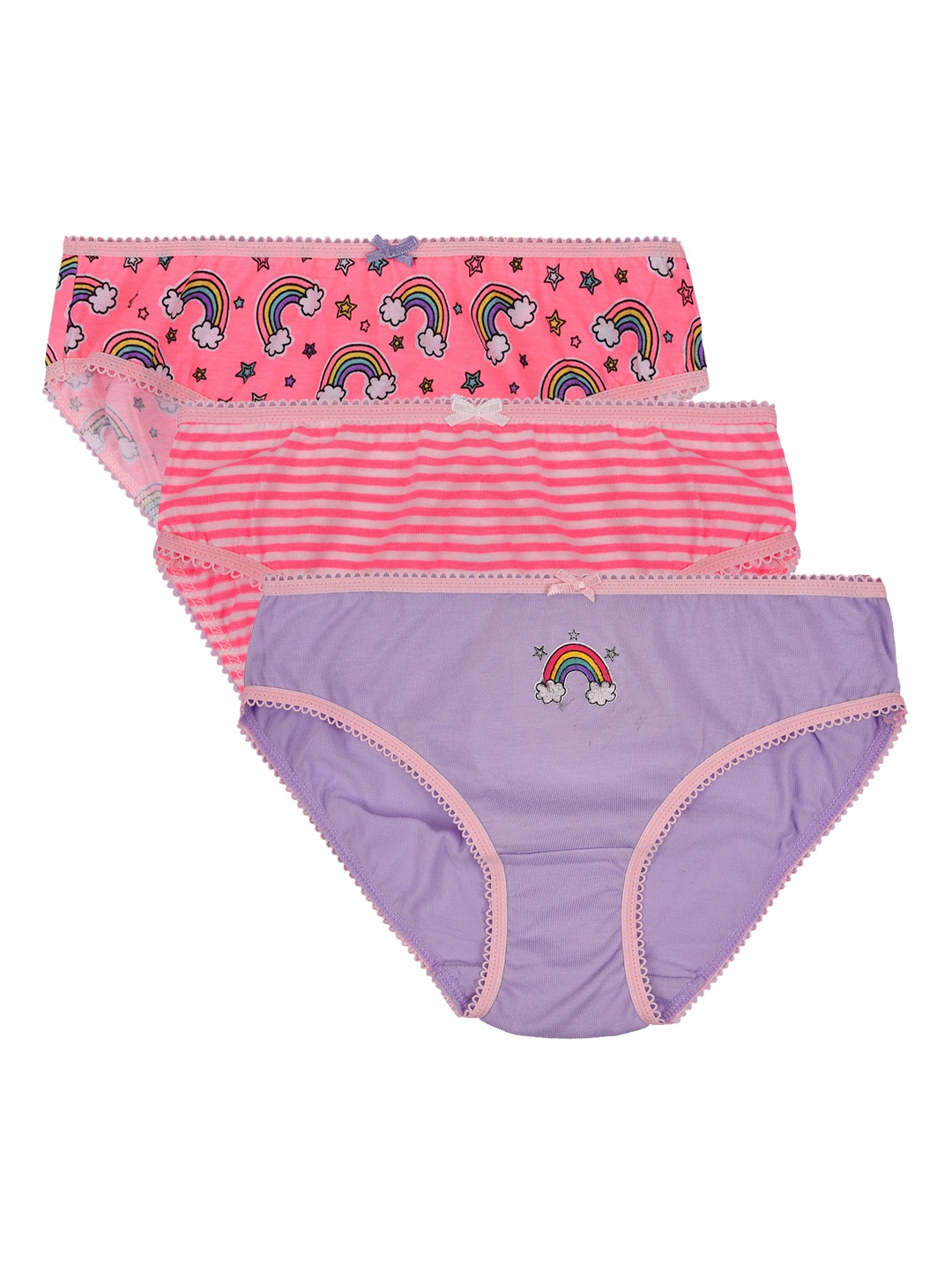 

Charm n Cherish Girls Pack of 3 Basic Briefs GWBRO41, Pink