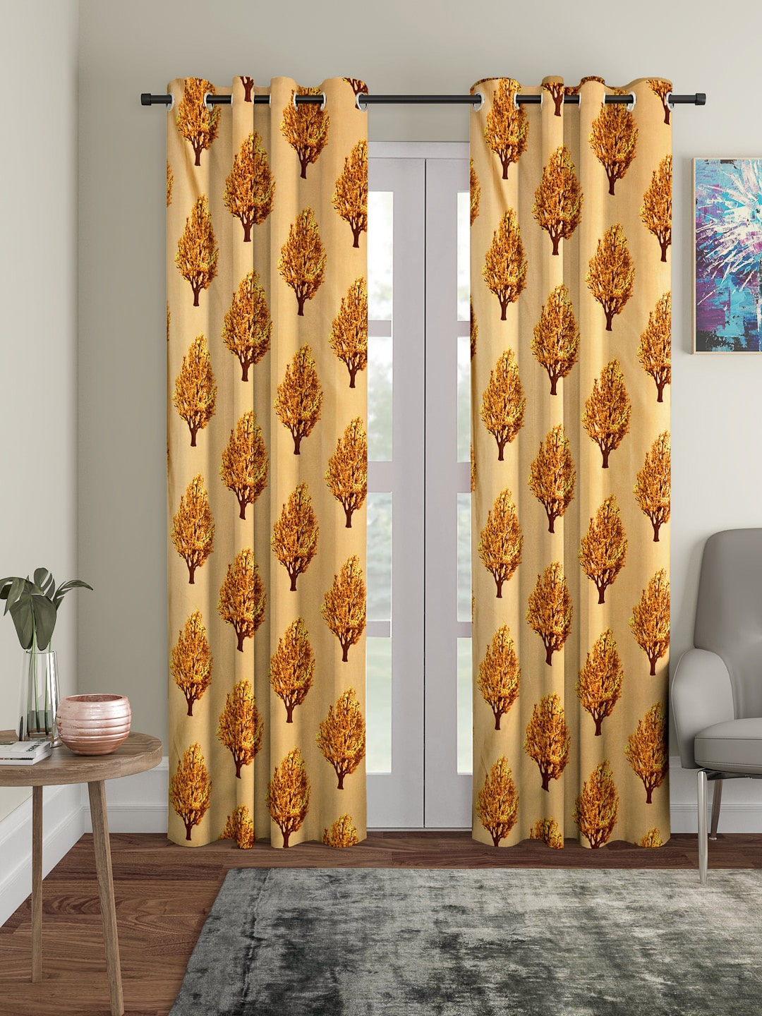 

Cortina Beige & Brown Set of 2 Printed Door Curtains