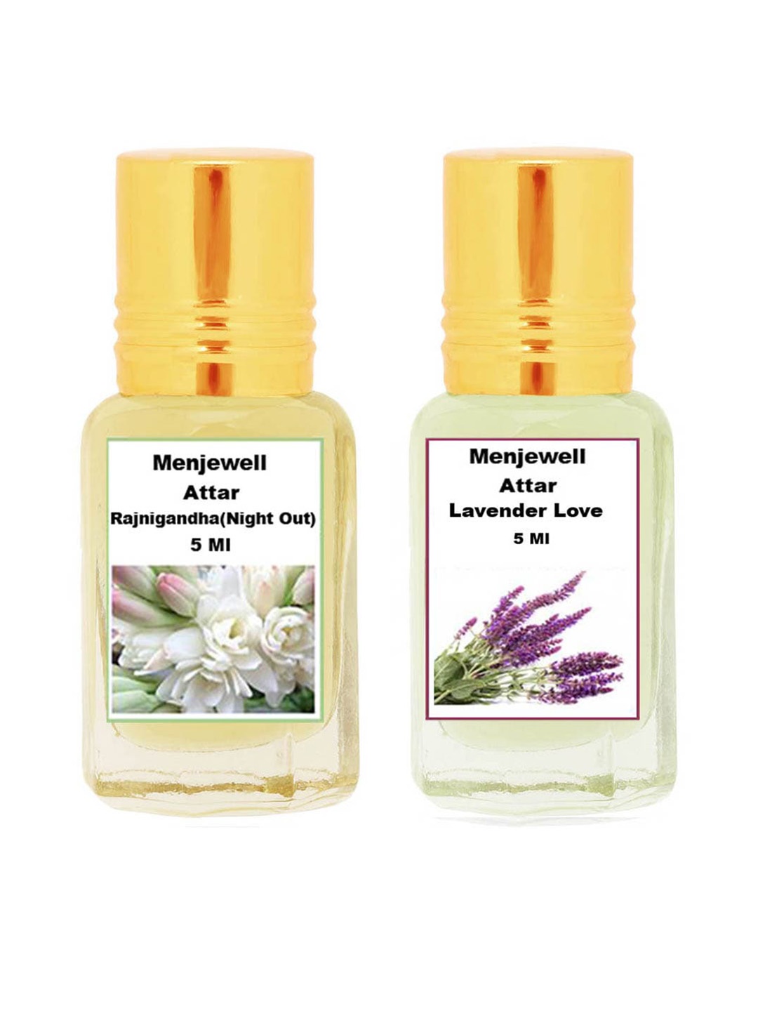 

Menjewell Rajnigandha and Lavender Green & Yellow Attar 10 ml
