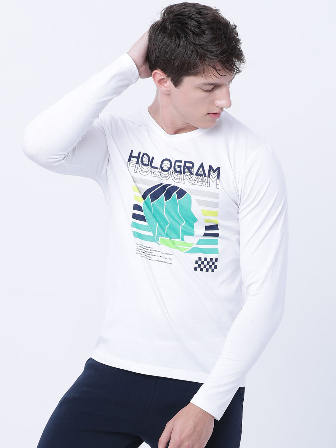 

LOCOMOTIVE Men White Printed Round Neck T-shirt