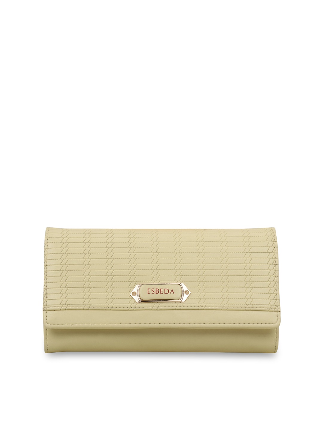 

ESBEDA Women Yellow Textured Envelope Wallet