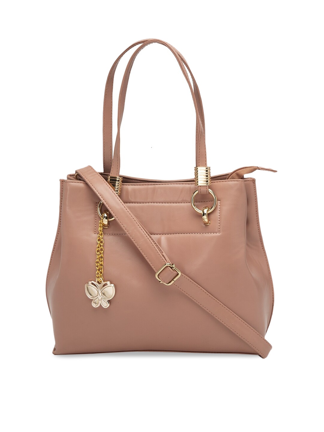 

Butterflies Peach-Coloured Solid Shoulder Bag
