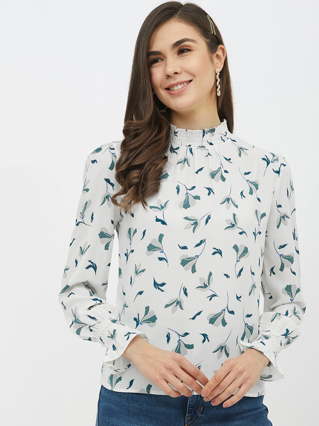 Harpa Women White Printed Top