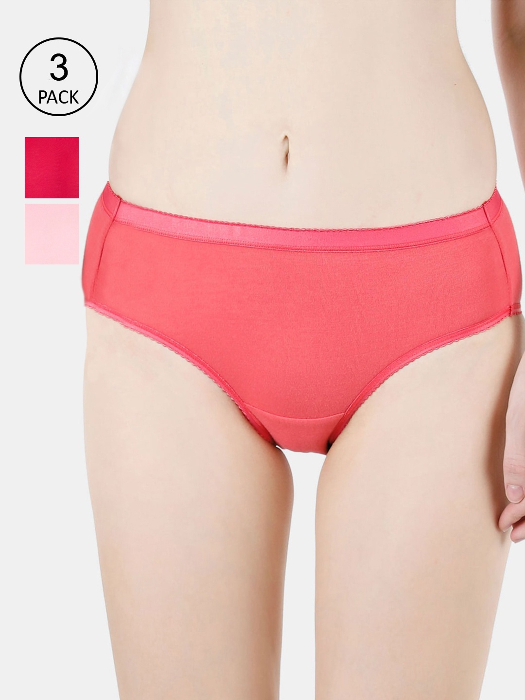 

Vami Women Assorted Basic Briefs Pack Of 3 VM12001B-S-PO3
