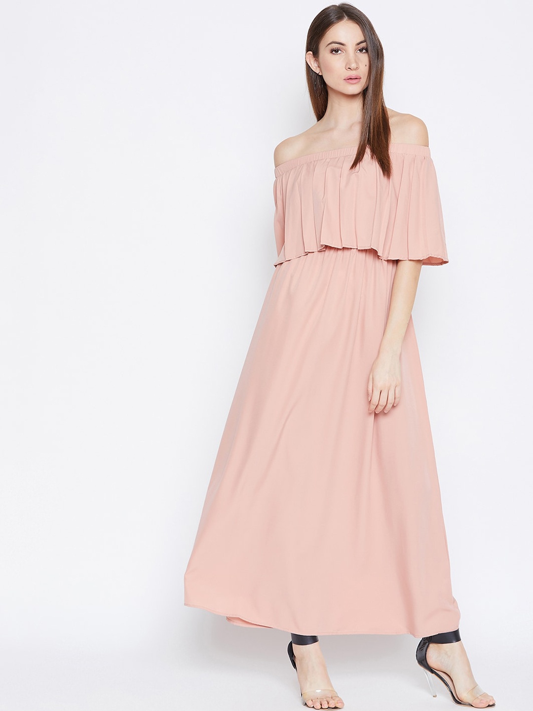 Berrylush Women Pink Solid Maxi Dress