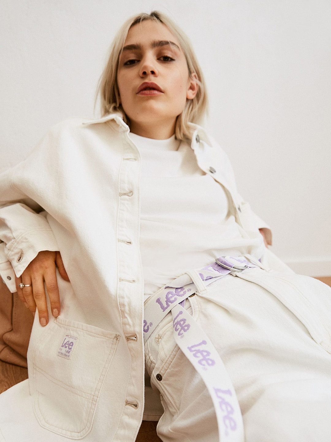 

H&M Women Solid Denim Shirt Sustainable Jacket, White