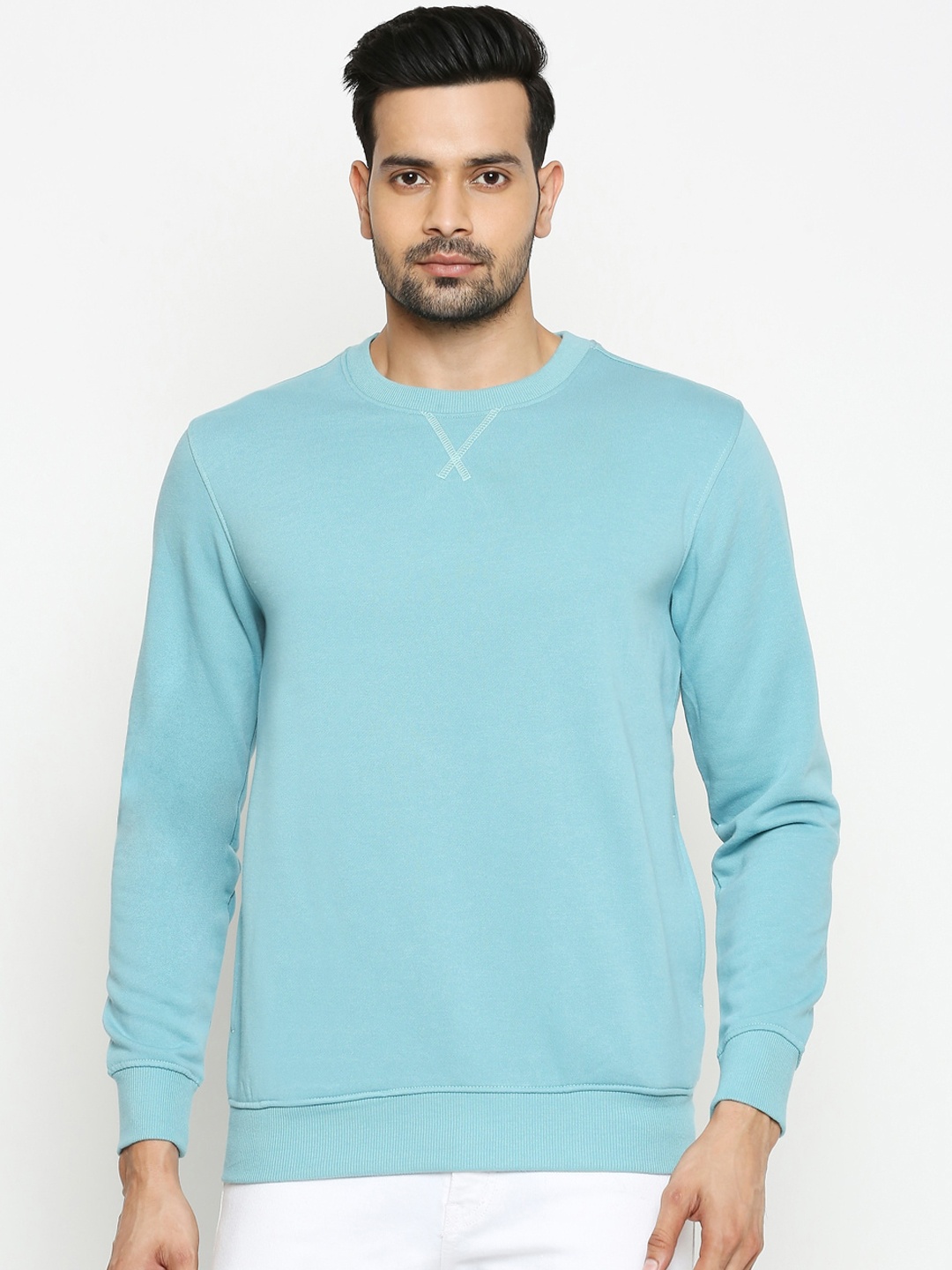 

BYFORD by Pantaloons Men Blue Solid Sweatshirt