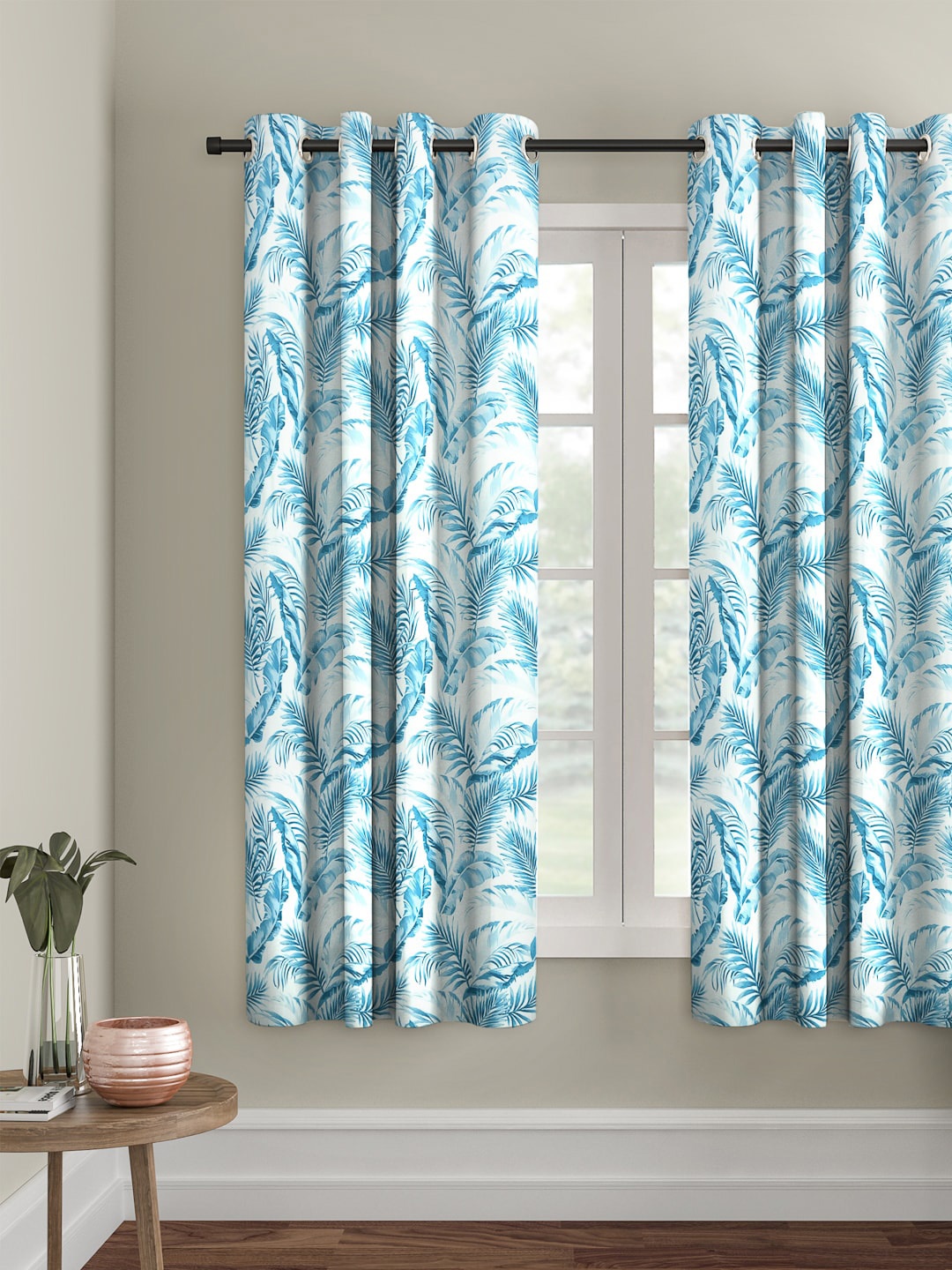 Cortina Blue & White Single Digital Printed Window Curtain