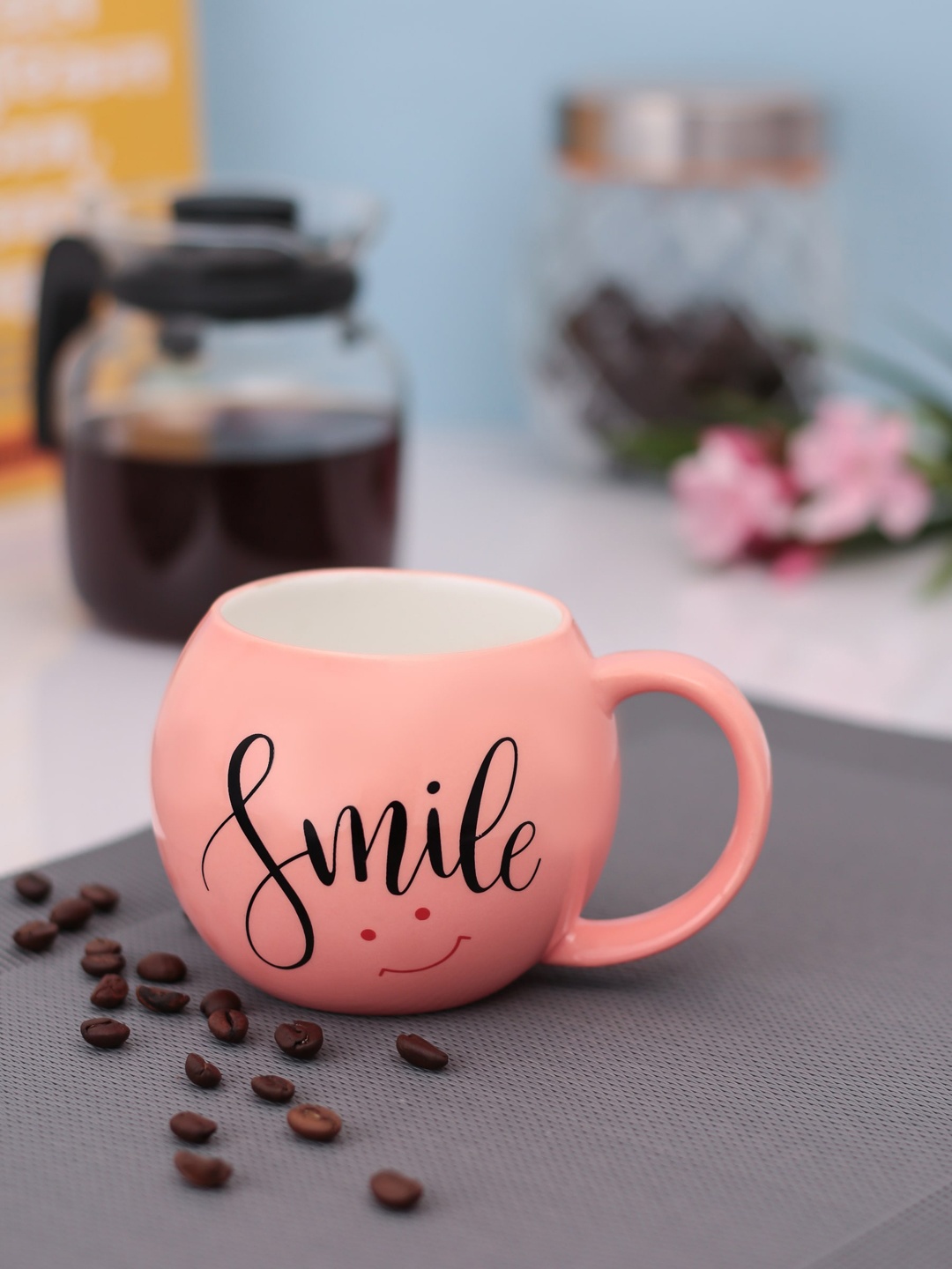 

JCPL Fine Ceramic Pink & Black 2 Pieces Printed Mugs
